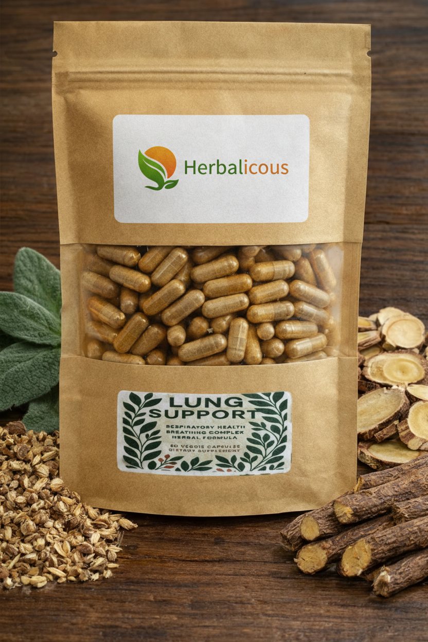 Herbalicous Lung Support product package
